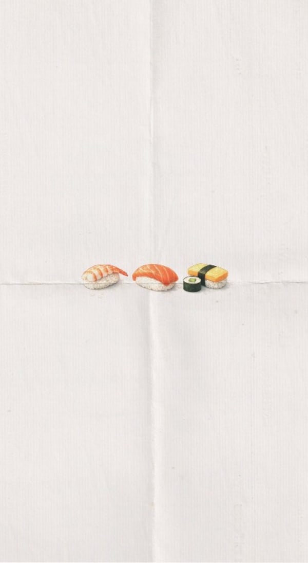 Sushi watercolour flash tattoo by Ling